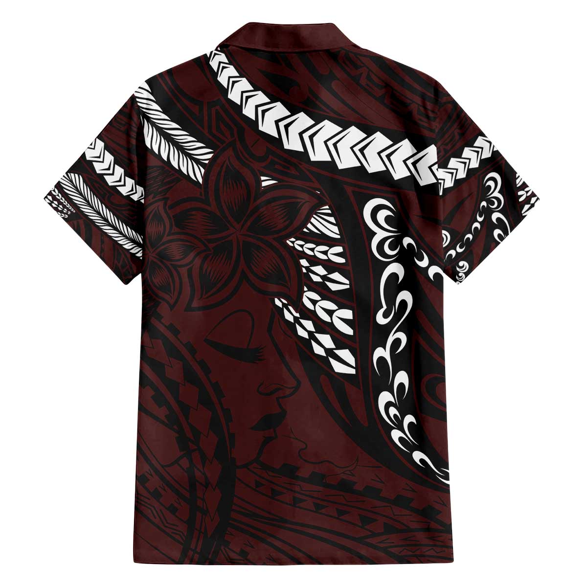 Polynesian Girl Tribal Tattoo Family Matching Puletasi and Hawaiian Shirt Oxbood Vibe LT9 - Polynesian Pride