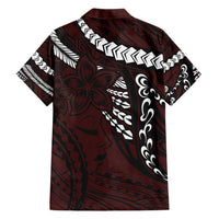 Polynesian Girl Tribal Tattoo Family Matching Short Sleeve Bodycon Dress and Hawaiian Shirt Oxbood Vibe LT9 - Polynesian Pride