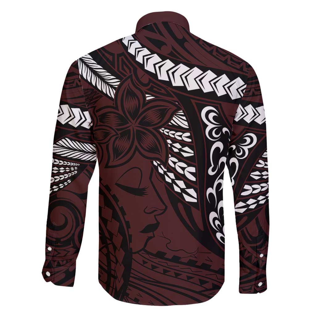 Polynesian Girl Tribal Tattoo Family Matching Summer Maxi Dress and Hawaiian Shirt Oxbood Vibe LT9 - Polynesian Pride
