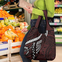 Polynesian Girl Tribal Tattoo Grocery Bag Oxbood Vibe