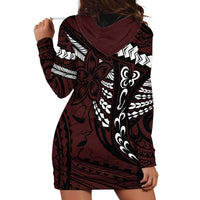 Polynesian Girl Tribal Tattoo Hoodie Dress Oxbood Vibe LT9 - Polynesian Pride