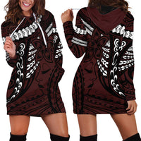 Polynesian Girl Tribal Tattoo Hoodie Dress Oxbood Vibe LT9 - Polynesian Pride