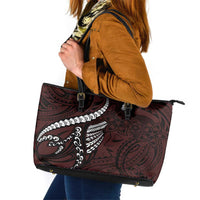Polynesian Girl Tribal Tattoo Leather Tote Bag Oxbood Vibe LT9 Oxblood - Polynesian Pride