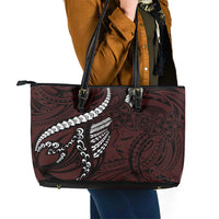 Polynesian Girl Tribal Tattoo Leather Tote Bag Oxbood Vibe LT9 - Polynesian Pride