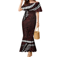 Polynesian Girl Tribal Tattoo Mermaid Dress Oxbood Vibe LT9 Women Oxblood - Polynesian Pride