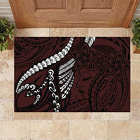 Polynesian Girl Tribal Tattoo Rubber Doormat Oxbood Vibe