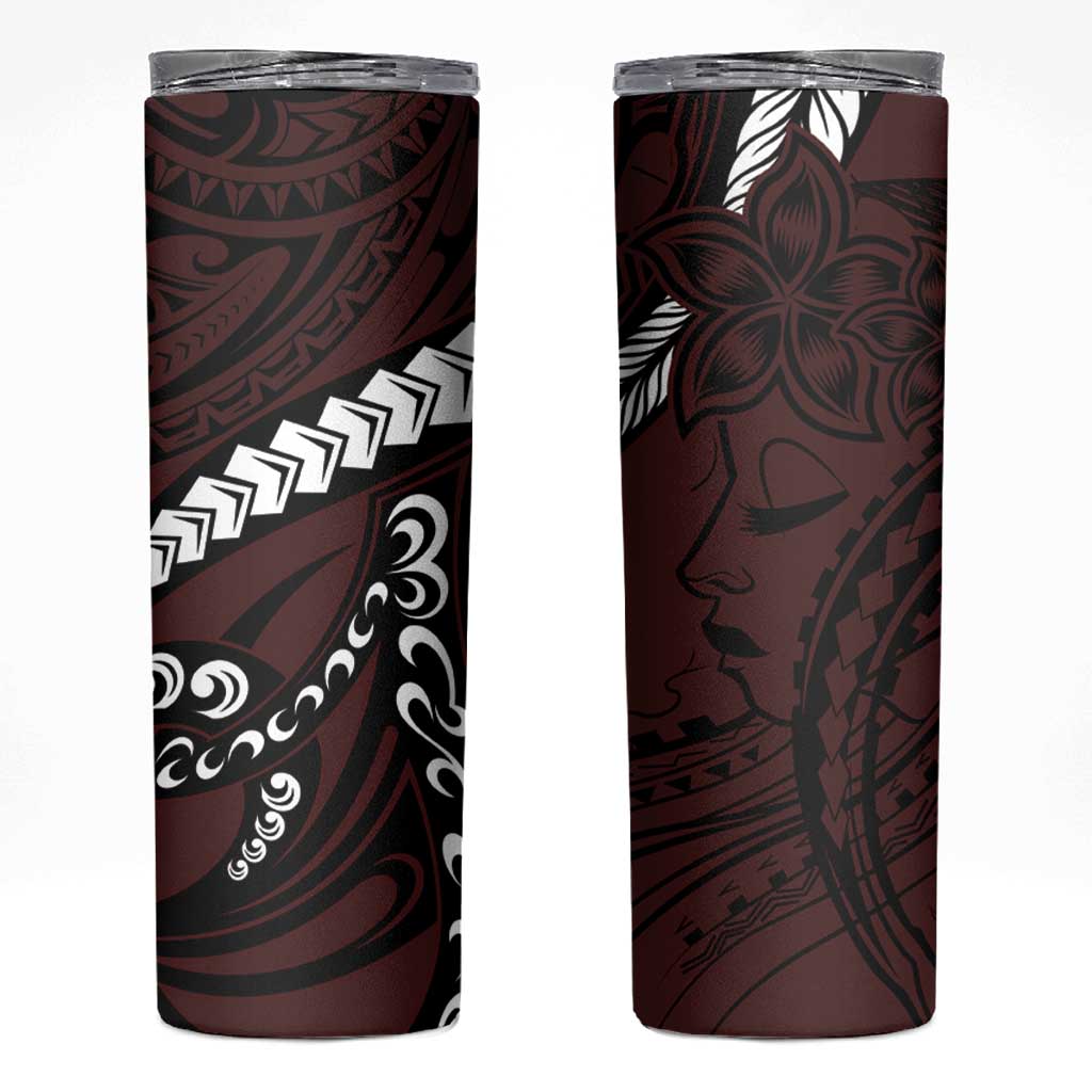 Polynesian Girl Tribal Tattoo Skinny Tumbler Oxbood Vibe LT9 Oxblood - Polynesian Pride