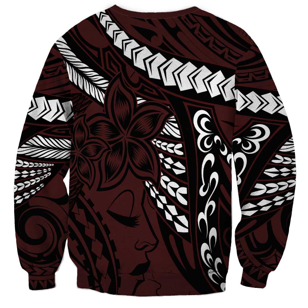 Polynesian Girl Tribal Tattoo Sweatshirt Oxbood Vibe