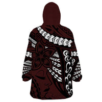 Polynesian Girl Tribal Tattoo Wearable Blanket Hoodie Oxbood Vibe LT9 - Polynesian Pride