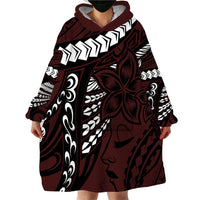 Polynesian Girl Tribal Tattoo Wearable Blanket Hoodie Oxbood Vibe LT9 - Polynesian Pride