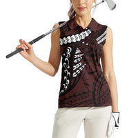 Polynesian Girl Tribal Tattoo Women Sleeveless Polo Shirt Oxbood Vibe LT9 - Polynesian Pride