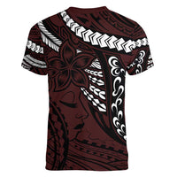 Polynesian Girl Tribal Tattoo Women V-Neck T-Shirt Oxbood Vibe LT9 - Polynesian Pride