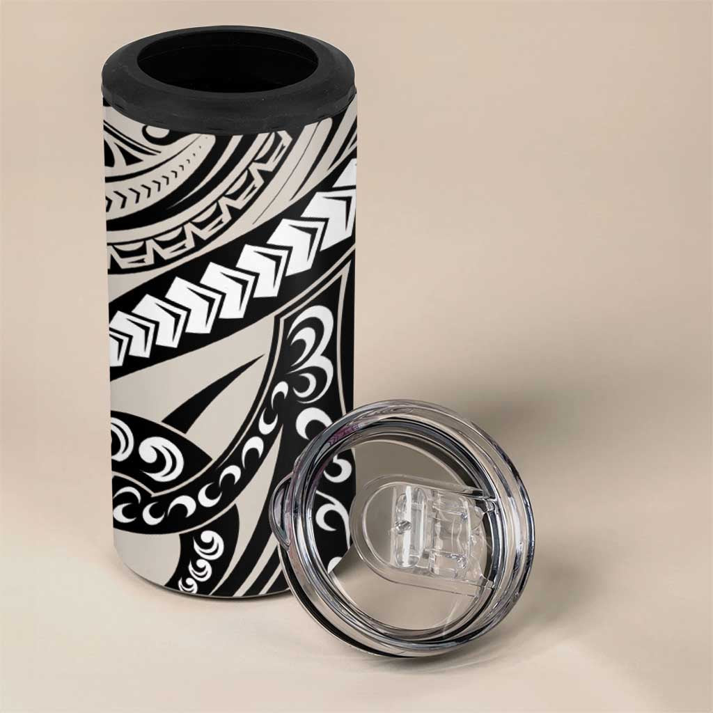 Polynesian Girl Tribal Tattoo 4 in 1 Can Cooler Tumbler Beige Vibe LT9 - Polynesian Pride
