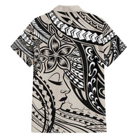 Polynesian Girl Tribal Tattoo Family Matching Long Sleeve Bodycon Dress and Hawaiian Shirt Beige Vibe LT9 - Polynesian Pride