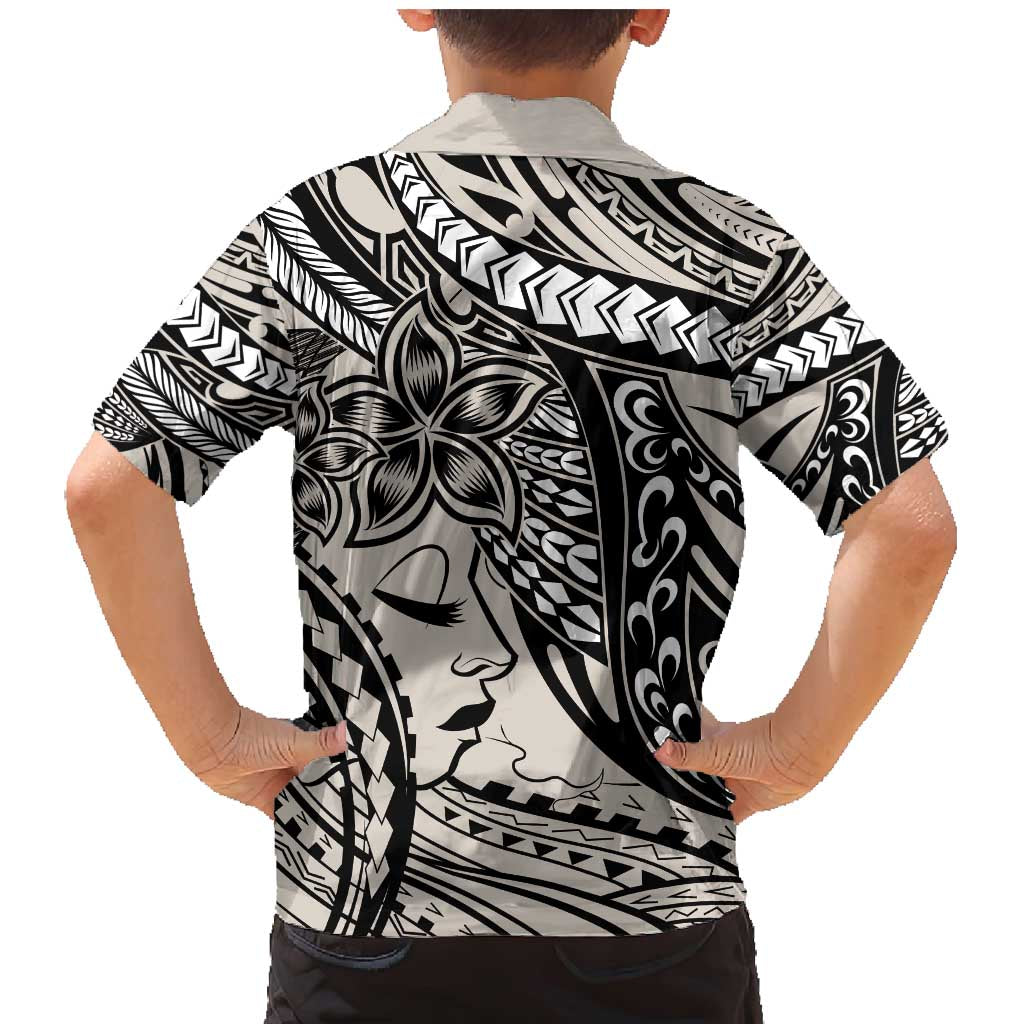 Polynesian Girl Tribal Tattoo Family Matching Mermaid Dress and Hawaiian Shirt Beige Vibe LT9 - Polynesian Pride