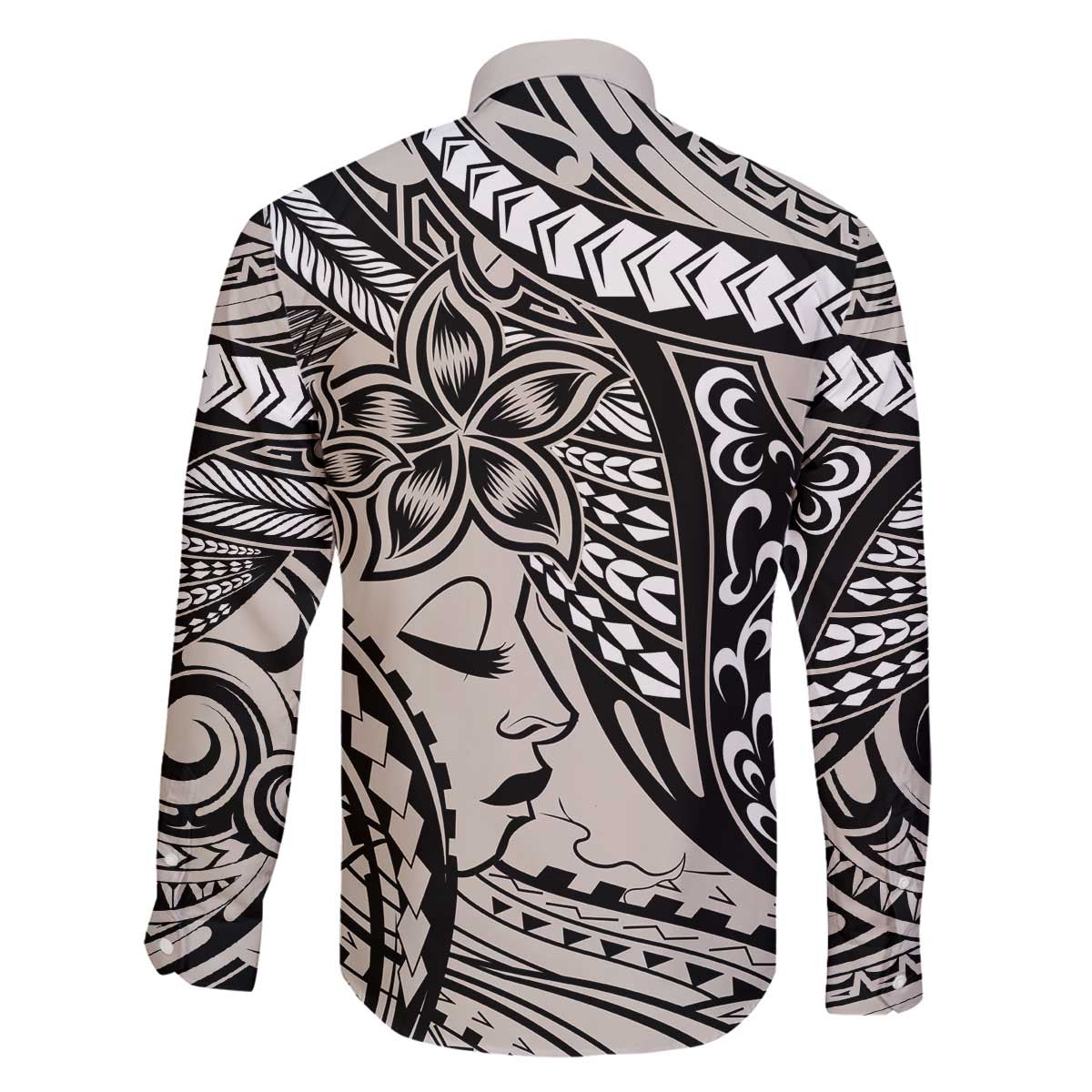 Polynesian Girl Tribal Tattoo Family Matching Puletasi and Hawaiian Shirt Beige Vibe LT9 - Polynesian Pride