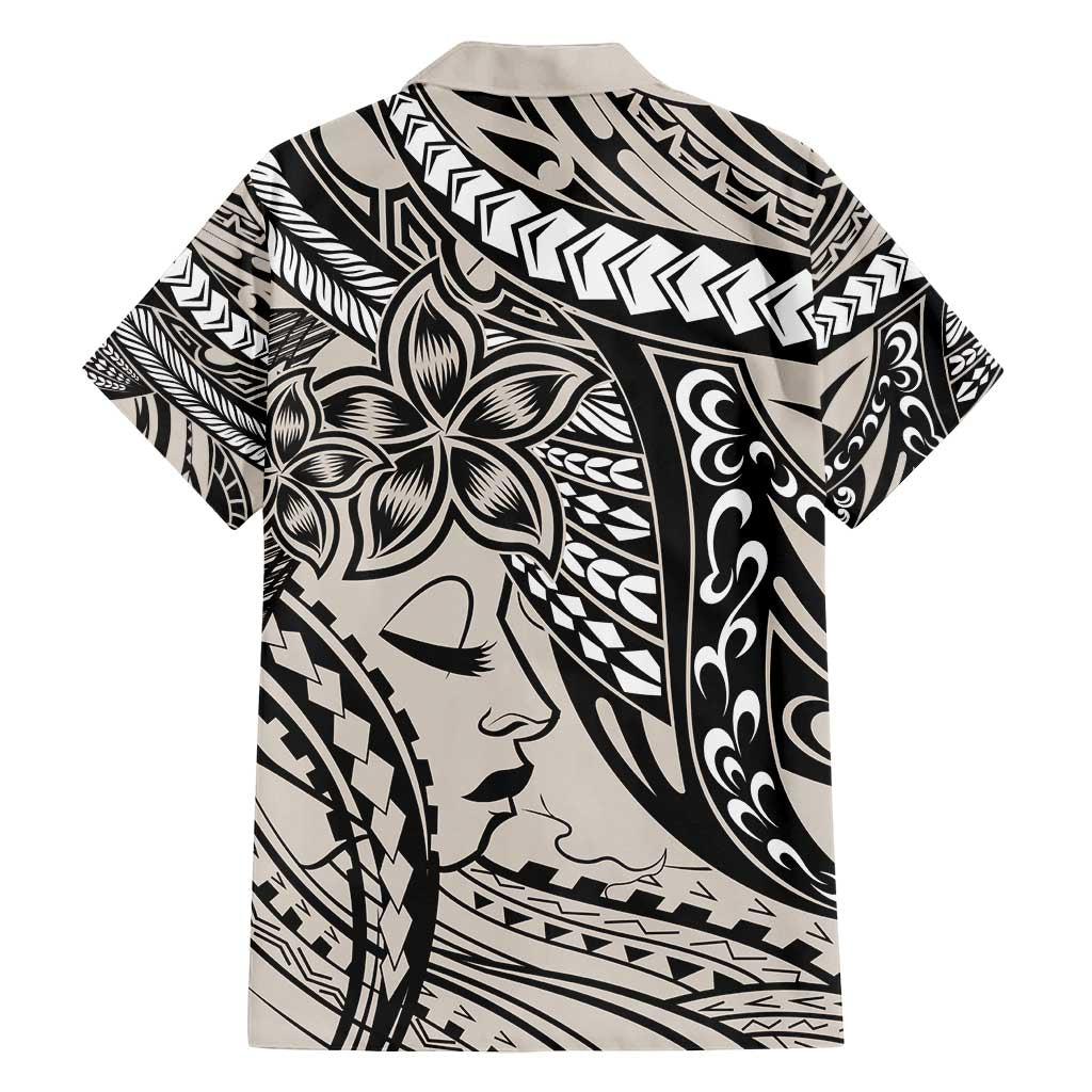 Polynesian Girl Tribal Tattoo Family Matching Summer Maxi Dress and Hawaiian Shirt Beige Vibe LT9 - Polynesian Pride