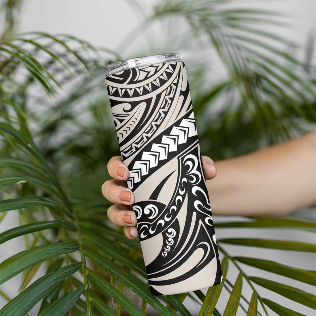 Polynesian Girl Tribal Tattoo Skinny Tumbler Beige Vibe LT9 - Polynesian Pride