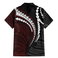Polynesian Oxblood Line Art Tribal Tattoo Family Matching Mermaid Dress and Hawaiian Shirt LT9 - Polynesian Pride