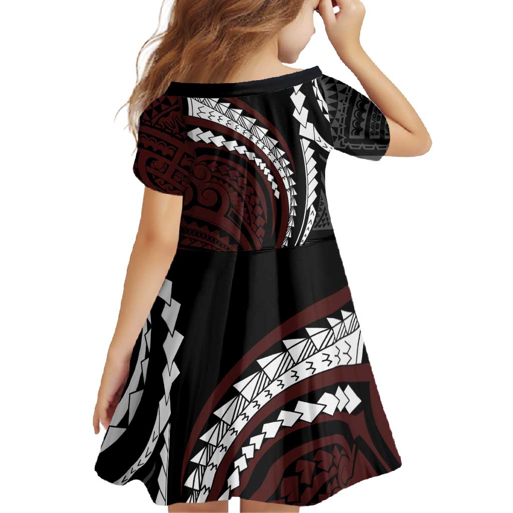 Polynesian Oxblood Line Art Tribal Tattoo Family Matching Tank Maxi Dress and Hawaiian Shirt LT9 - Polynesian Pride