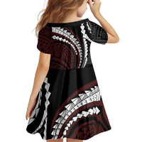 Polynesian Oxblood Line Art Tribal Tattoo Family Matching Tank Maxi Dress and Hawaiian Shirt LT9 - Polynesian Pride