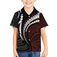 Polynesian Oxblood Line Art Tribal Tattoo Hawaiian Shirt