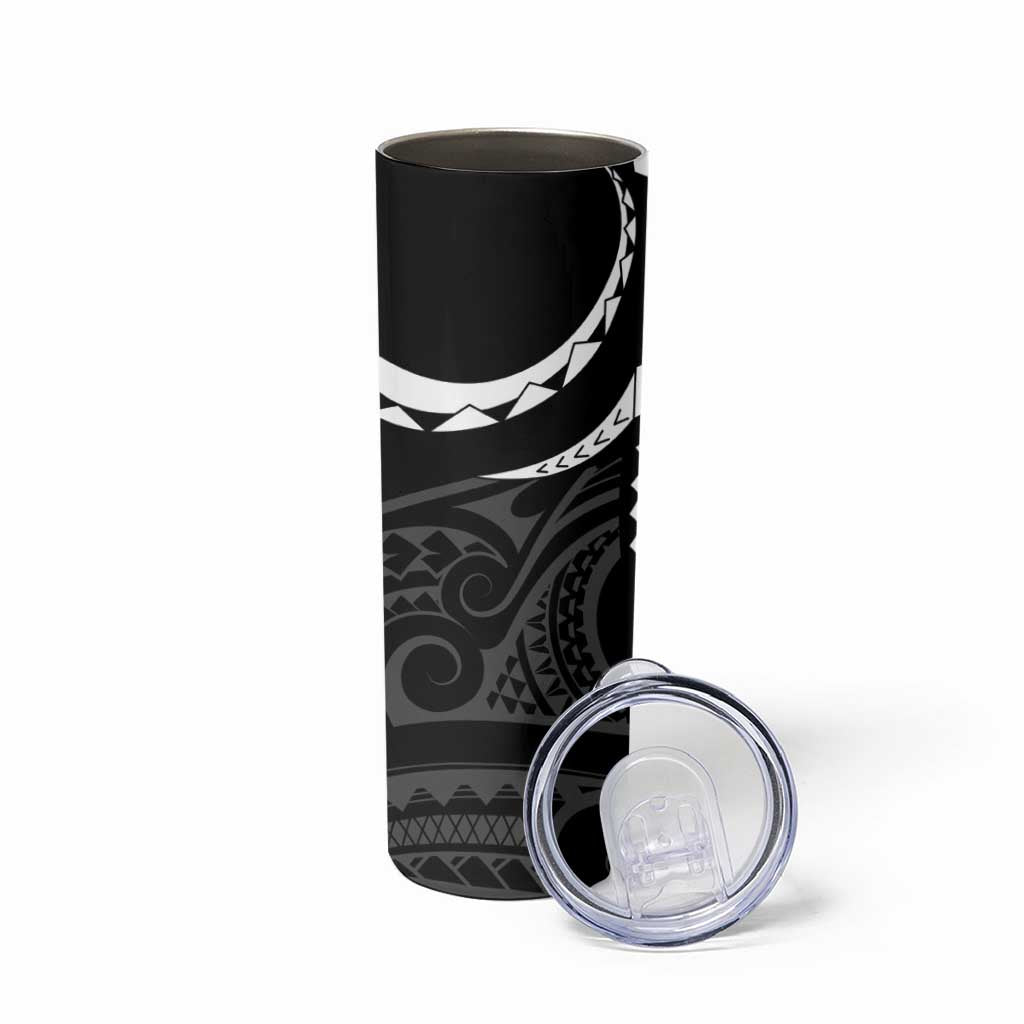 Polynesian Oxblood Line Art Tribal Tattoo Skinny Tumbler LT9 - Polynesian Pride