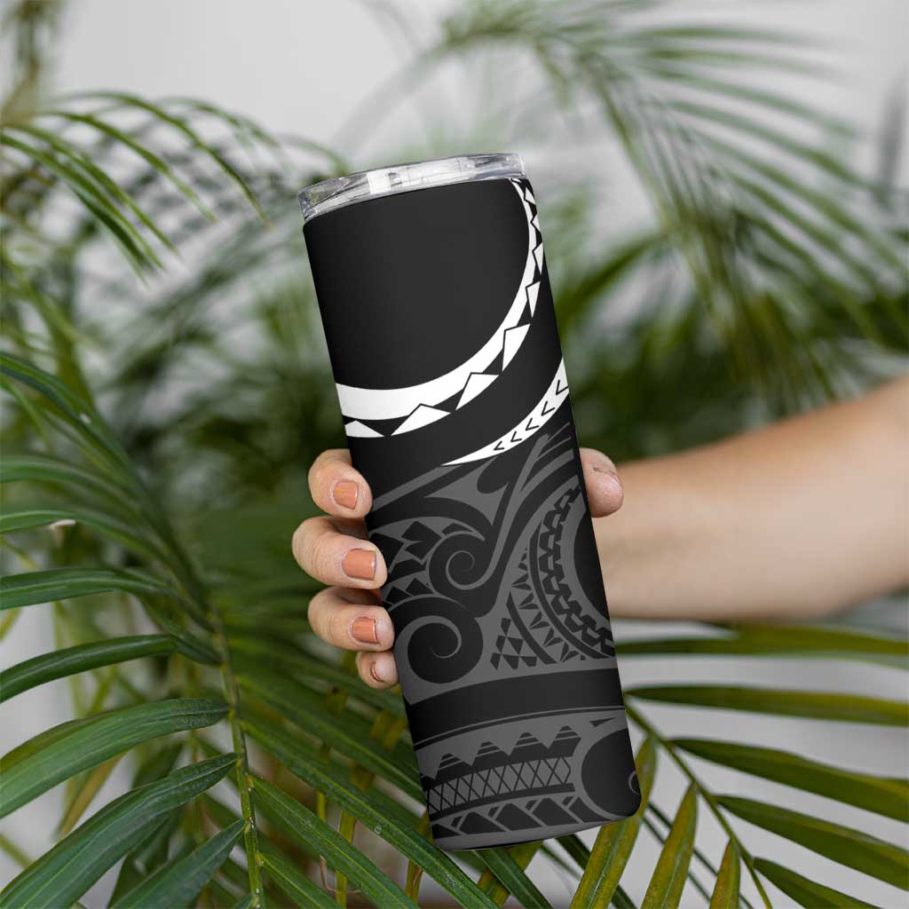 Polynesian Oxblood Line Art Tribal Tattoo Skinny Tumbler LT9 - Polynesian Pride