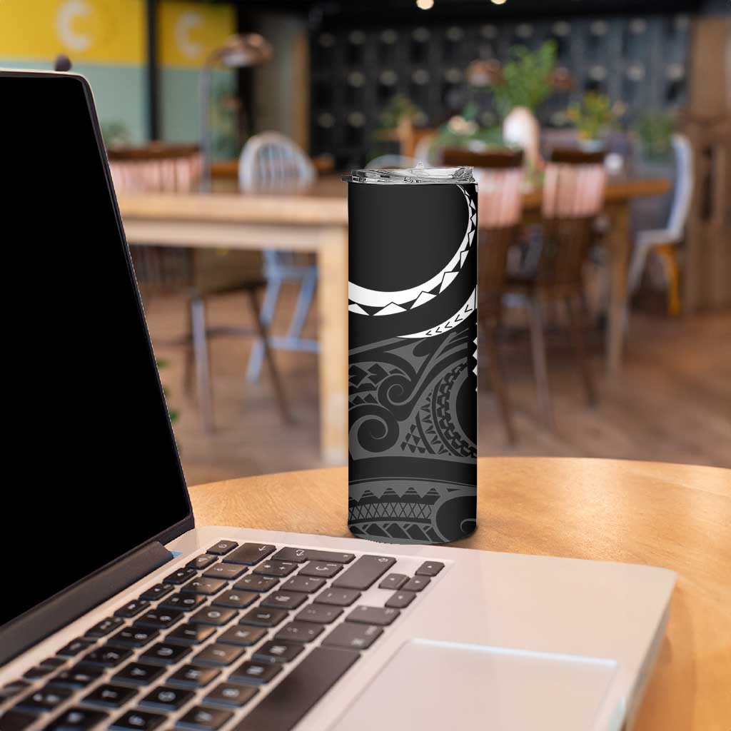 Polynesian Oxblood Line Art Tribal Tattoo Skinny Tumbler LT9 - Polynesian Pride