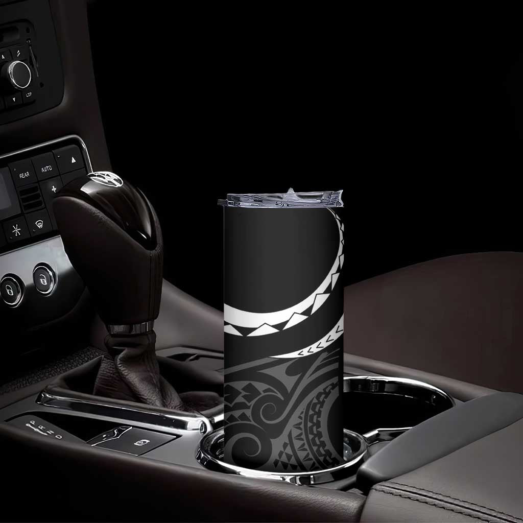 Polynesian Oxblood Line Art Tribal Tattoo Skinny Tumbler LT9 - Polynesian Pride