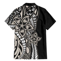 Polynesian Plumeria Floral Tattoo Pattern Family Matching Mermaid Dress and Hawaiian Shirt Beige Style LT9 - Polynesian Pride