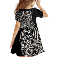 Polynesian Plumeria Floral Tattoo Pattern Family Matching Off Shoulder Short Dress and Hawaiian Shirt Beige Style LT9 - Polynesian Pride