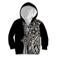 Polynesian Plumeria Floral Tattoo Pattern Kid Hoodie Beige Style LT9 Zip Hoodie Beige - Polynesian Pride
