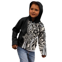 Polynesian Plumeria Floral Tattoo Pattern Kid Hoodie Beige Style LT9 - Polynesian Pride