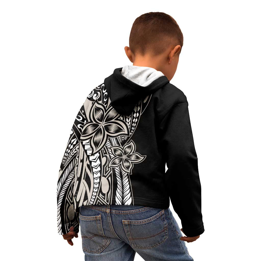 Polynesian Plumeria Floral Tattoo Pattern Kid Hoodie Beige Style LT9 - Polynesian Pride