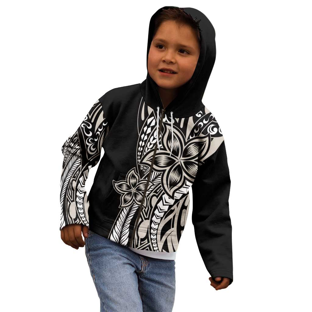 Polynesian Plumeria Floral Tattoo Pattern Kid Hoodie Beige Style LT9 - Polynesian Pride