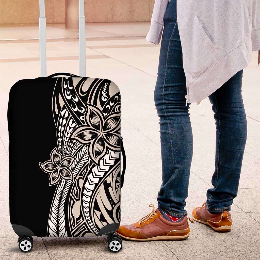Polynesian Plumeria Floral Tattoo Pattern Luggage Cover Beige Style LT9 Beige - Polynesian Pride