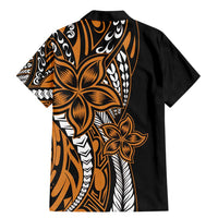 Polynesian Plumeria Floral Tattoo Pattern Family Matching Mermaid Dress and Hawaiian Shirt Gold Style LT9 - Polynesian Pride