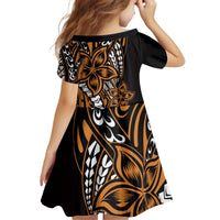 Polynesian Plumeria Floral Tattoo Pattern Family Matching Puletasi and Hawaiian Shirt Gold Style LT9 - Polynesian Pride