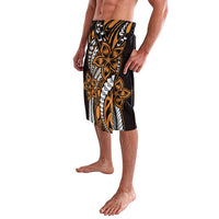 Polynesian Plumeria Floral Tattoo Pattern Lavalava Gold Style