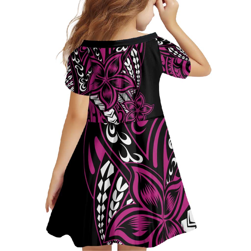 Polynesian Plumeria Floral Tattoo Pattern Family Matching Off Shoulder Maxi Dress and Hawaiian Shirt Pink Style LT9 - Polynesian Pride