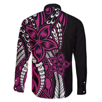 Polynesian Plumeria Floral Tattoo Pattern Family Matching Puletasi and Hawaiian Shirt Pink Style LT9 - Polynesian Pride