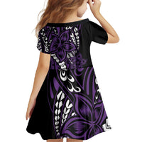 Polynesian Plumeria Floral Tattoo Pattern Family Matching Mermaid Dress and Hawaiian Shirt Purple Style LT9 - Polynesian Pride