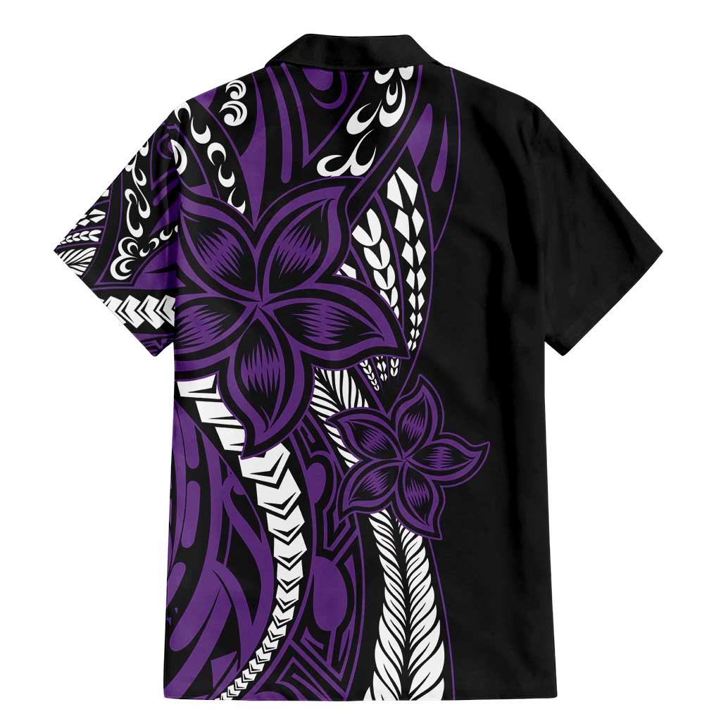 Polynesian Plumeria Floral Tattoo Pattern Family Matching Mermaid Dress and Hawaiian Shirt Purple Style LT9 - Polynesian Pride