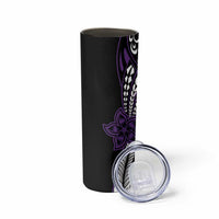 Polynesian Plumeria Floral Tattoo Pattern Skinny Tumbler Purple Style