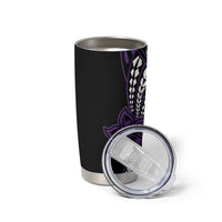 Polynesian Plumeria Floral Tattoo Pattern Tumbler Cup Purple Style