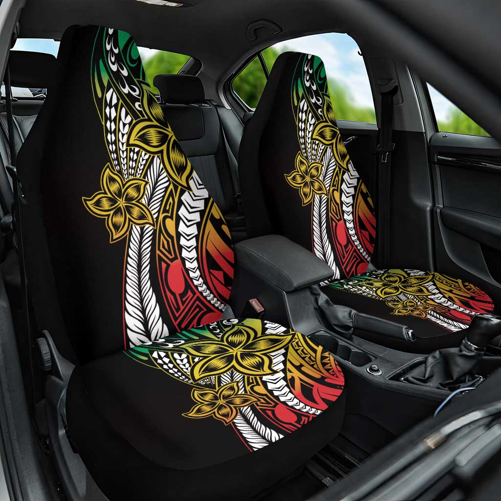 Polynesian Plumeria Floral Tattoo Pattern Car Seat Cover Reggae Style LT9 One Size Reggae - Polynesian Pride