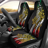 Polynesian Plumeria Floral Tattoo Pattern Car Seat Cover Reggae Style LT9 - Polynesian Pride