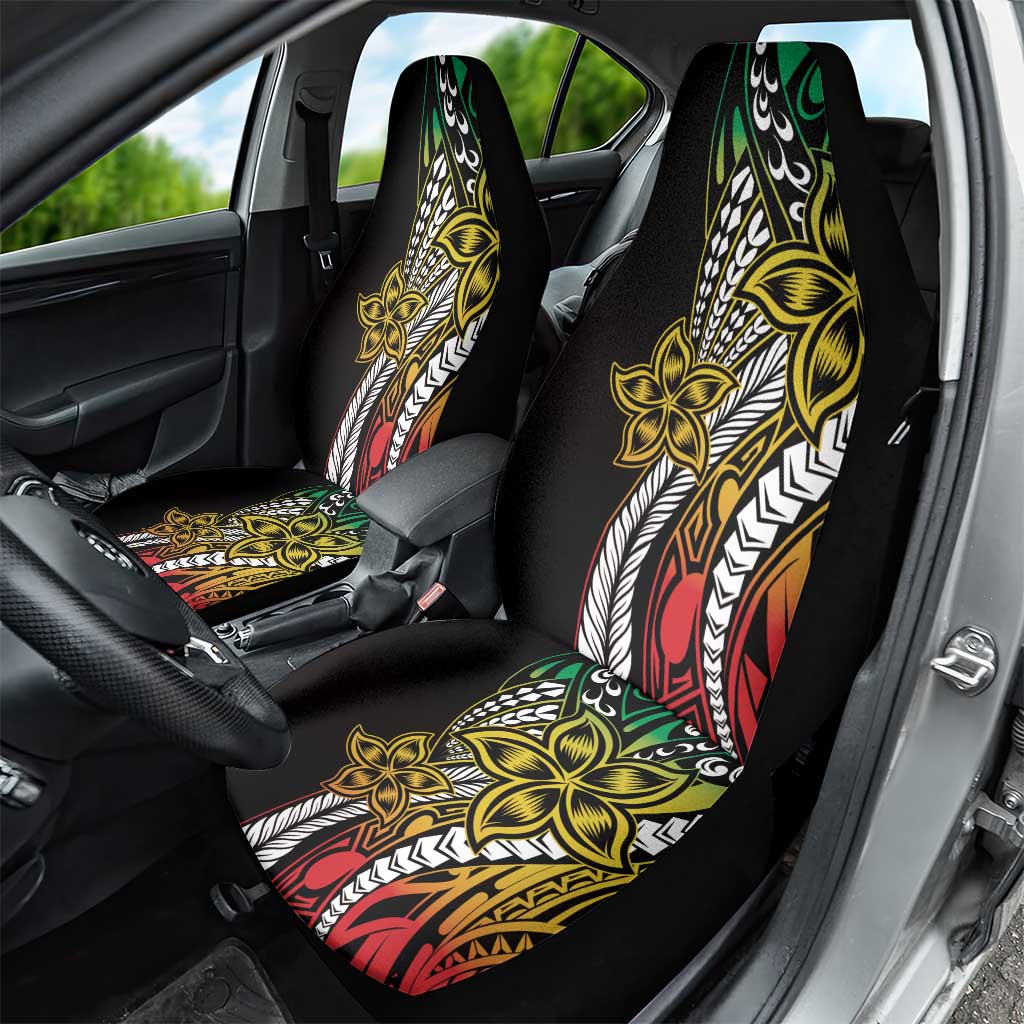 Polynesian Plumeria Floral Tattoo Pattern Car Seat Cover Reggae Style LT9 - Polynesian Pride