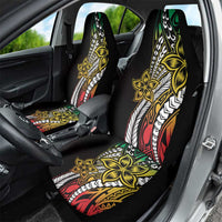 Polynesian Plumeria Floral Tattoo Pattern Car Seat Cover Reggae Style LT9 - Polynesian Pride